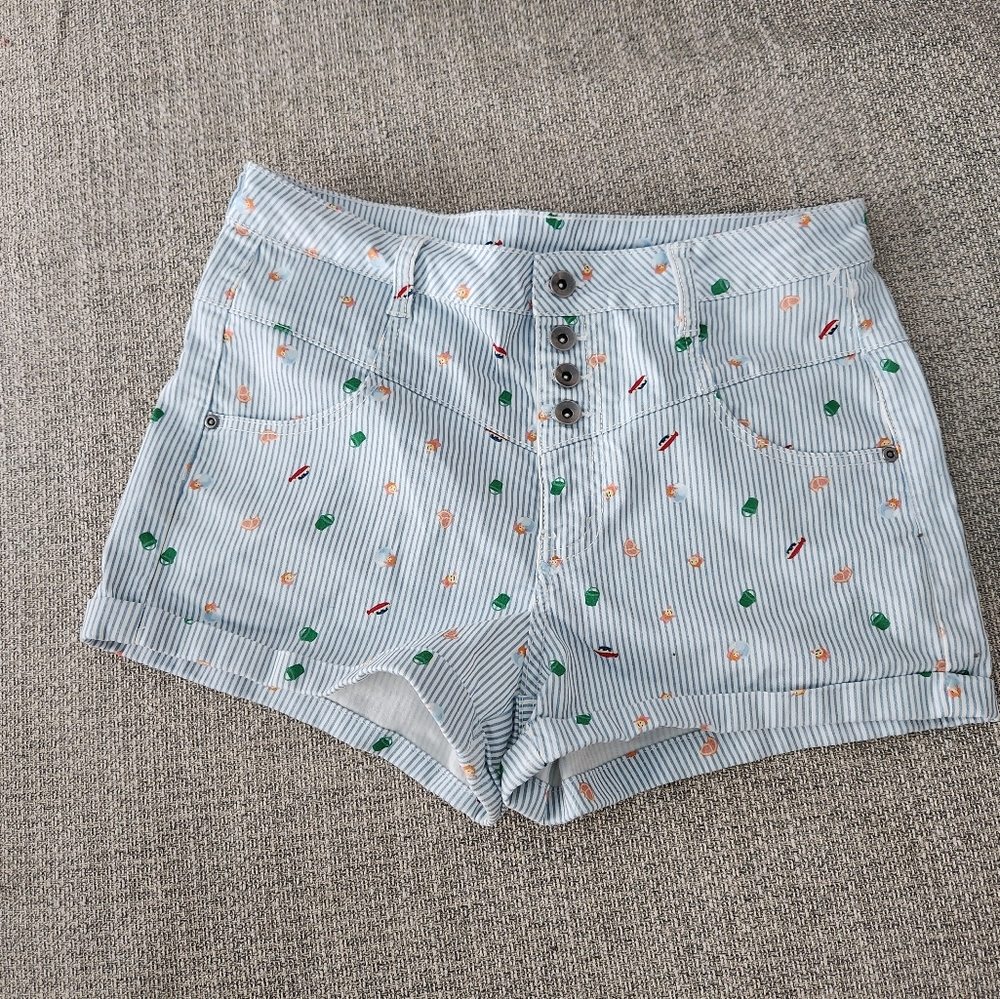Striped Ponyo Jean Shorts
